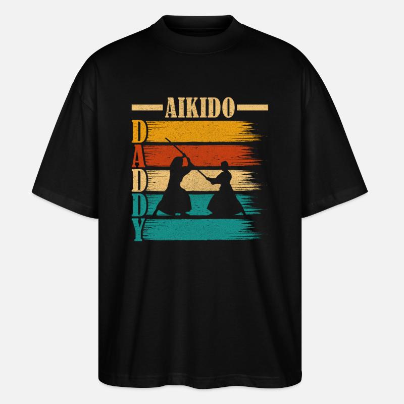 Aikido Papa - Stanley/Stella Oversized Unisex Bio T-Shirt Blaster 2.0 - Schwarz