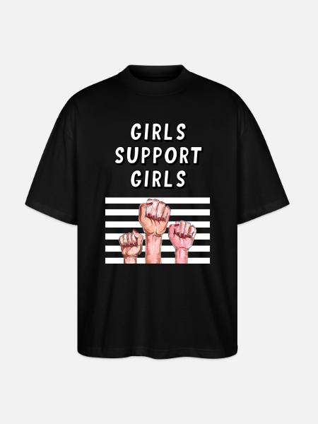 Girls support Girls - Stanley/Stella Oversized Unisex Organic T-shirt Blaster 2.0 - black