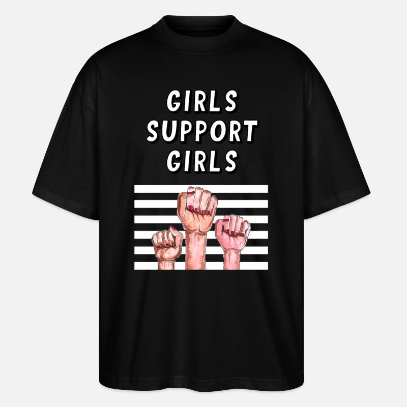 Mädchen unterstützen Mädchen - Stanley/Stella Oversized Unisex Bio T-Shirt Blaster 2.0 - Schwarz