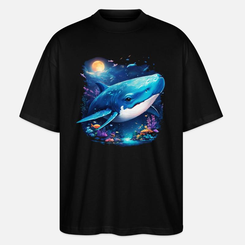 Blauwal - Stanley/Stella Oversized Unisex Bio T-Shirt Blaster 2.0 - Schwarz