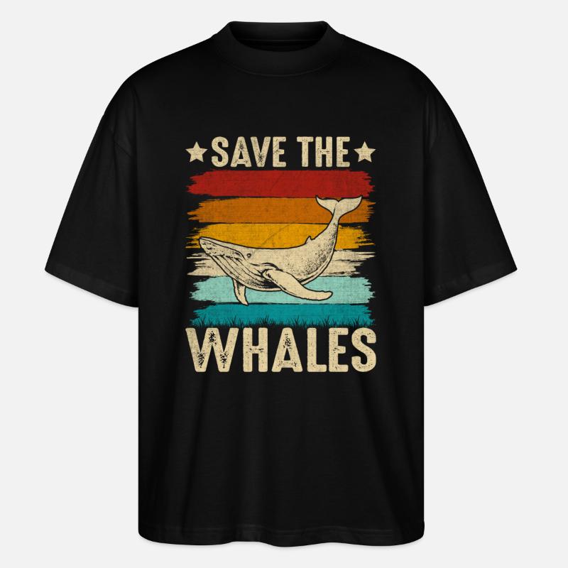Rettet die Wale - Stanley/Stella Oversized Unisex Bio T-Shirt Blaster 2.0 - Schwarz