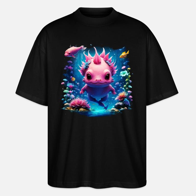 Axolotl - Stanley/Stella Oversized Unisex Bio T-Shirt Blaster 2.0 - Schwarz