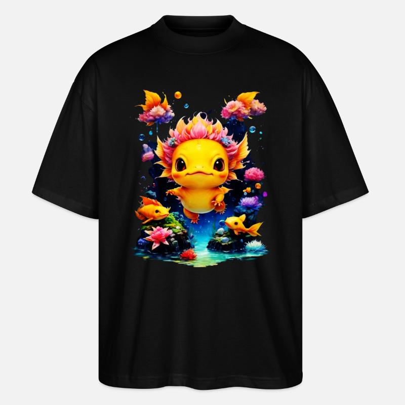 Axolotl - Stanley/Stella Oversized Unisex Bio T-Shirt Blaster 2.0 - Schwarz