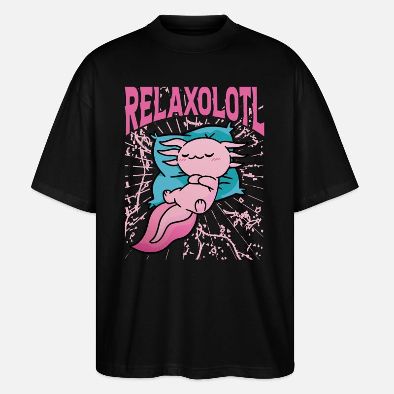 Relaxolotl - Stanley/Stella Oversized Unisex Organic T-shirt Blaster 2.0 - black