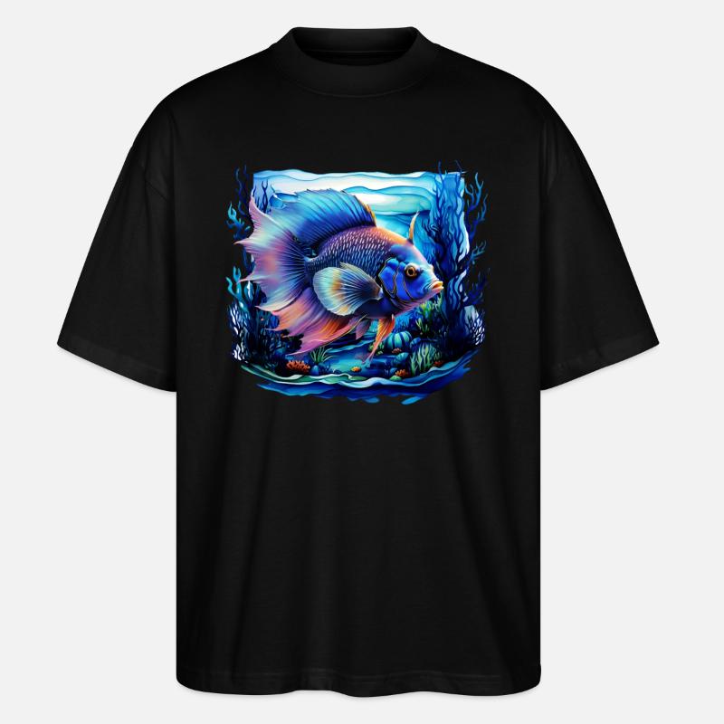 Angelfish - Stanley/Stella Oversized Unisex Organic T-shirt Blaster 2.0 - black