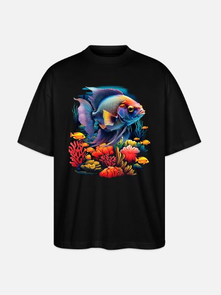 Angelfish - Stanley/Stella Oversized Unisex Organic T-shirt Blaster 2.0 - black