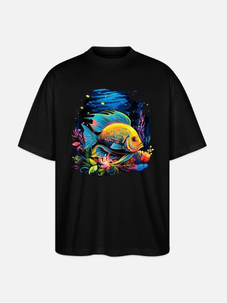 Angelfish - Stanley/Stella Oversized Unisex Organic T-shirt Blaster 2.0 - black