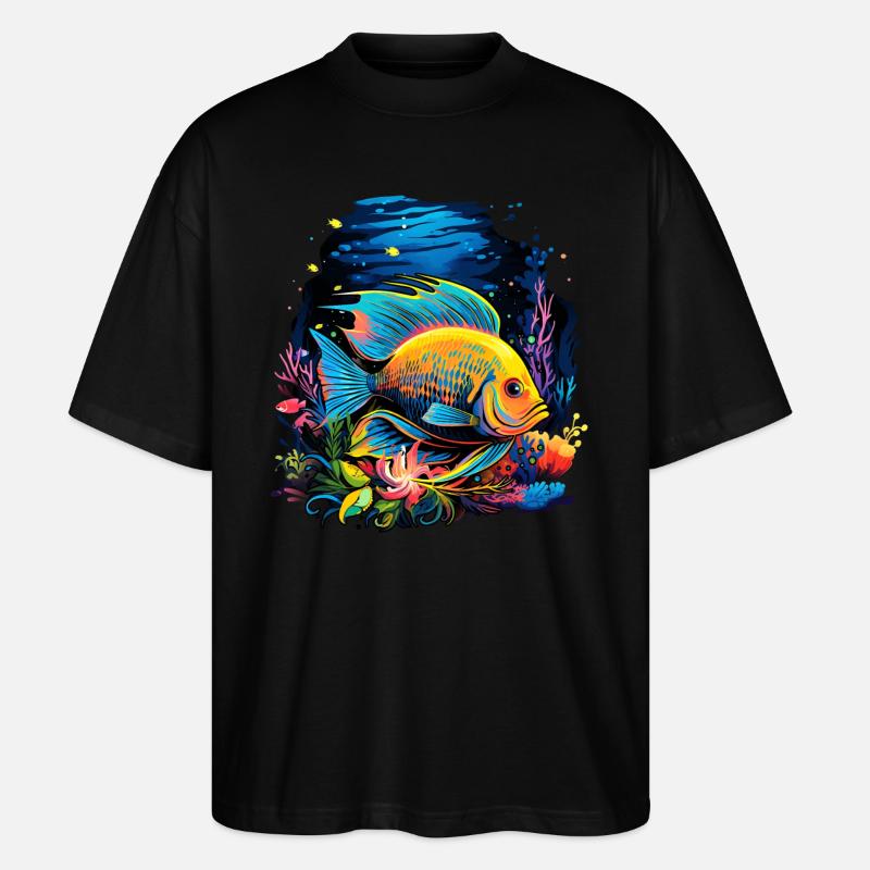 Angelfish - T-shirt bio Blaster 2.0 coupe oversize Stanley/Stella Unisexe - noir