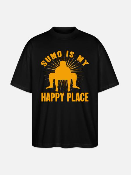 Sumo is my Happy Place - Stanley/Stella Oversized Unisex Organic T-shirt Blaster 2.0 - black