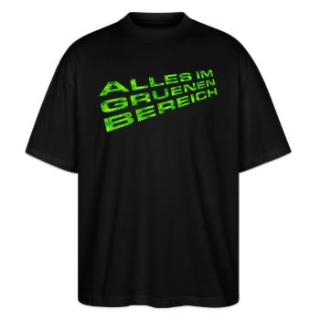 Tout dans l’espace vert (Grass Edition) - T-shirt bio Blaster 2.0 coupe oversize Stanley/Stella Unisexe - noir - Devant - Alina (178cm) & Michal (187cm)