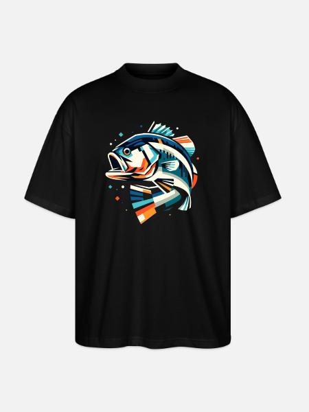 Bass Fish - Stanley/Stella Oversized Unisex Organic T-shirt Blaster 2.0 - black