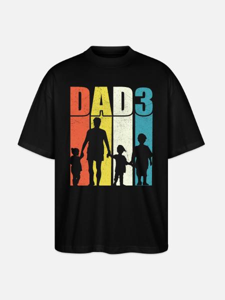 Dad of three children - Stanley/Stella Oversized Unisex Organic T-shirt Blaster 2.0 - black