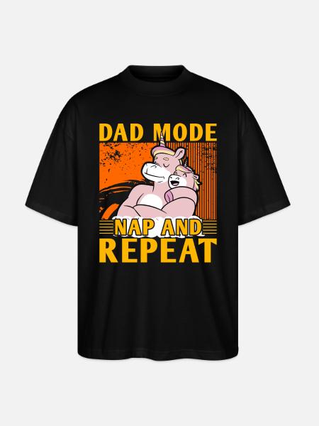 Dad Mode Nap and Repeat - Stanley/Stella Oversized Unisex Organic T-shirt Blaster 2.0 - black