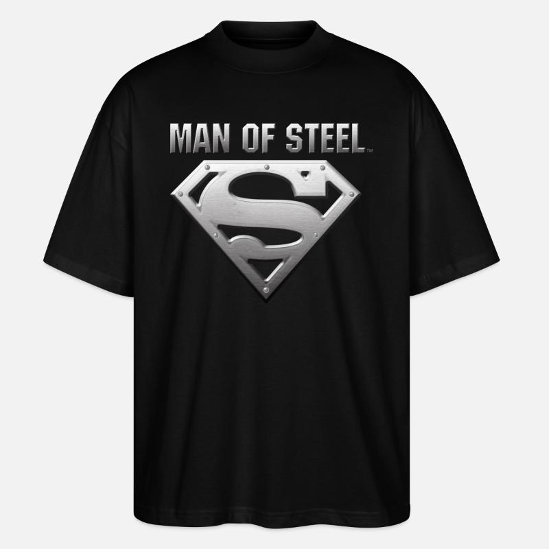 Superman S-Shield Steel Look - T-shirt bio Blaster 2.0 coupe oversize Stanley/Stella Unisexe - noir