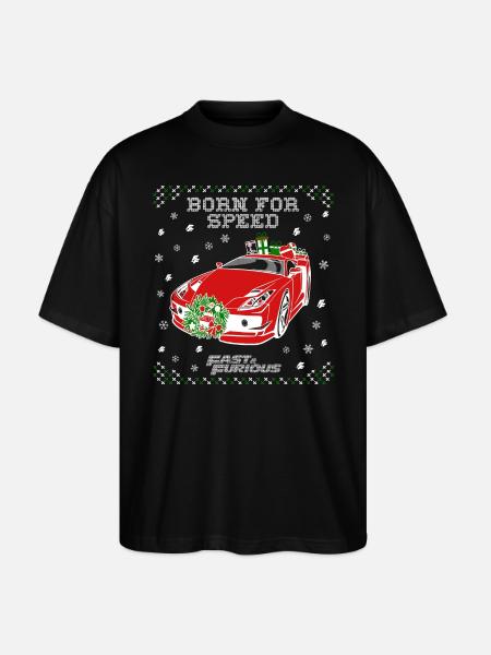 Nopea ja raivoisa Dom Syntynyt nopeudesta Ruma joulu - Stanley/Stella Blaster 2.0 Unisex Oversized Luomu T-paita - musta