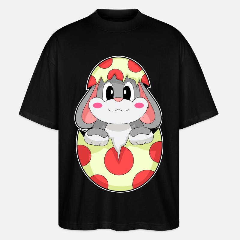 Bunny Egg - Stanley/Stella Oversized Unisex Organic T-shirt Blaster 2.0 - black