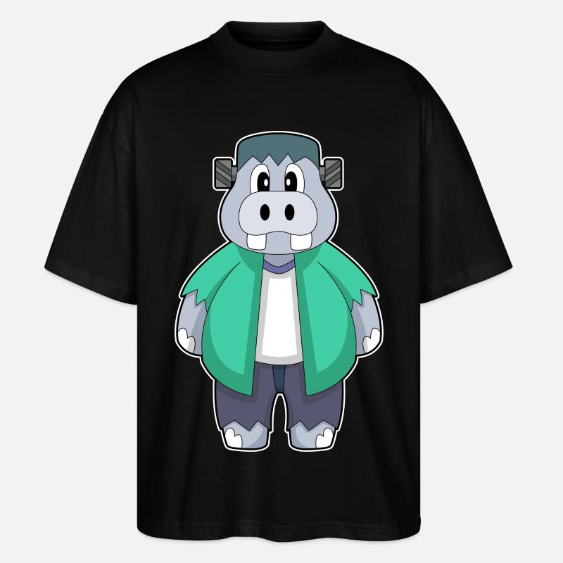 Nilpferd Halloween - Stanley/Stella Oversized Unisex Bio T-Shirt Blaster 2.0 - Schwarz