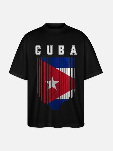 Cuban flag, Cuban pride - Stanley/Stella Oversized Unisex Organic T-shirt Blaster 2.0 - black