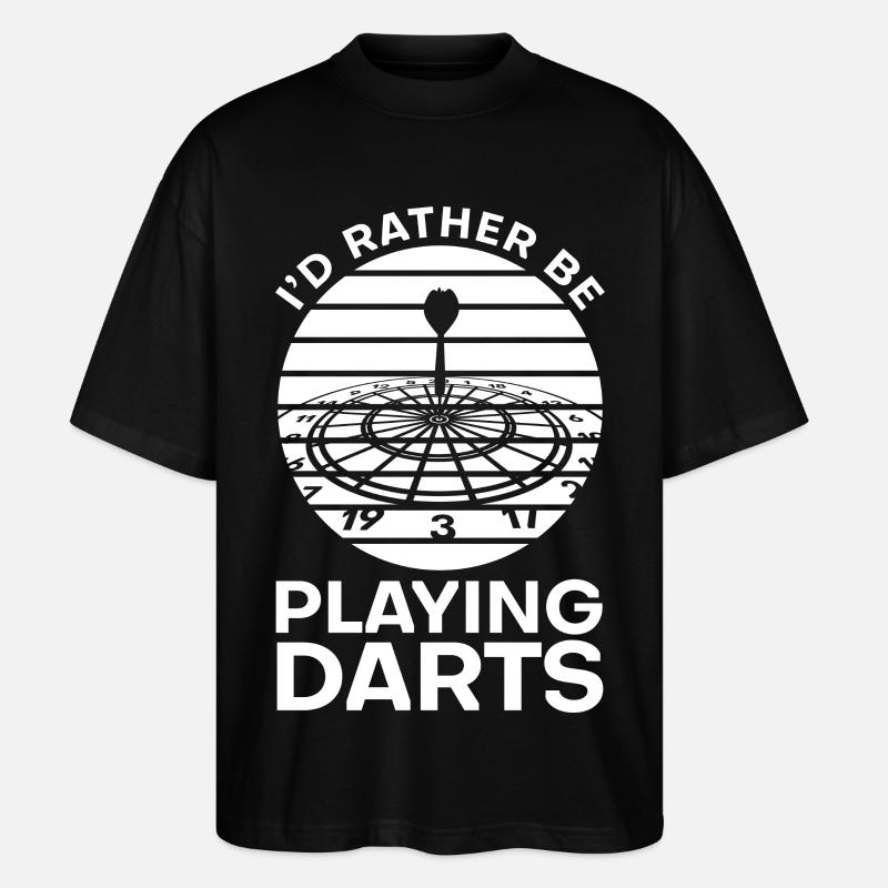 I'd rather play darts - Stanley/Stella Oversized Unisex Organic T-shirt Blaster 2.0 - black