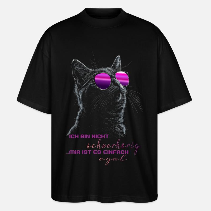 Katze egal - Stanley/Stella Oversized Unisex Bio T-Shirt Blaster 2.0 - Schwarz