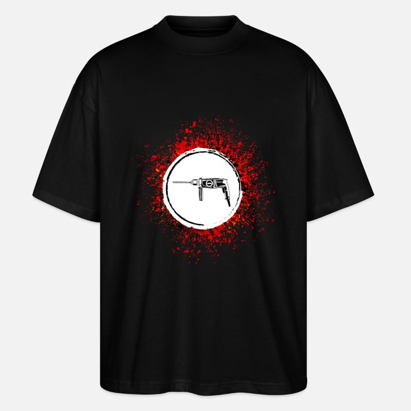 Perceuse électrique Icon Tool - T-shirt bio Blaster 2.0 coupe oversize Stanley/Stella Unisexe - noir