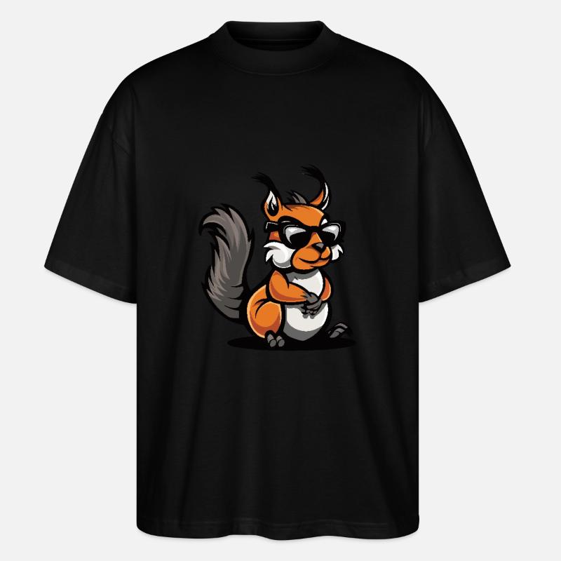 Écureuil Bande dessinée cool - T-shirt bio Blaster 2.0 coupe oversize Stanley/Stella Unisexe - noir
