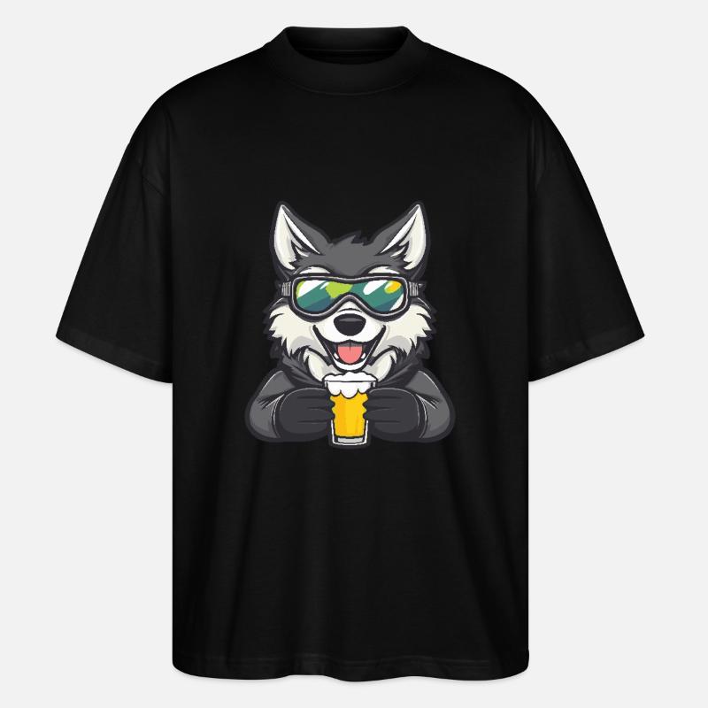 Bière Wolf Après-Ski - T-shirt bio Blaster 2.0 coupe oversize Stanley/Stella Unisexe - noir