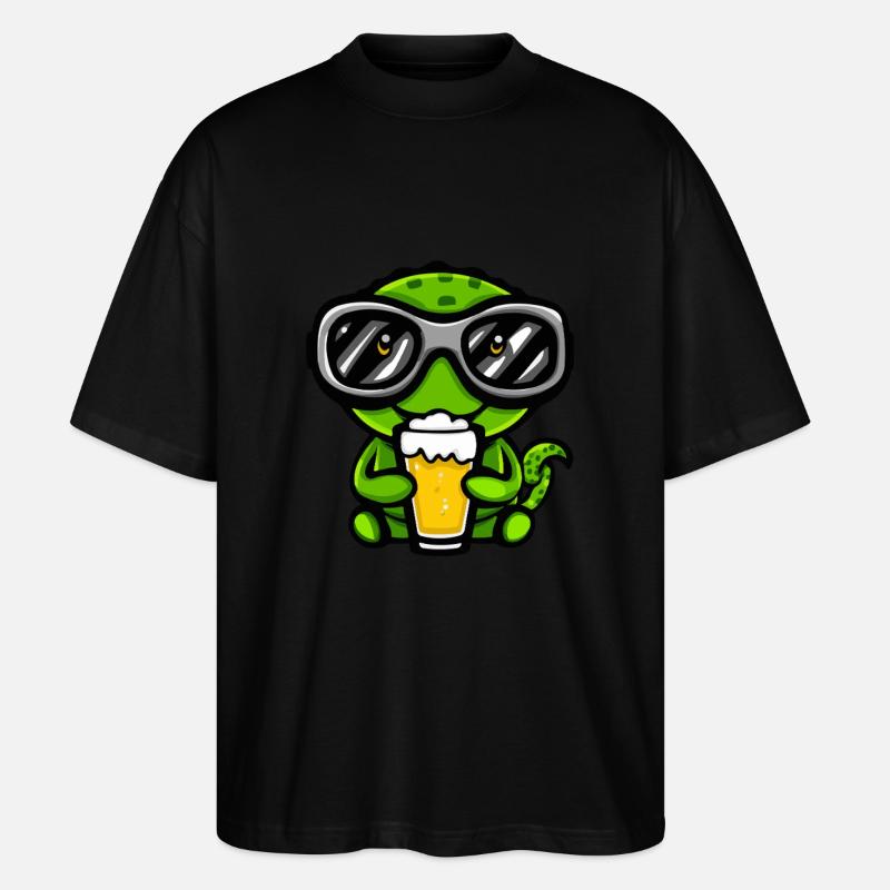 Chameleon Apres Ski Bier Comic - Stanley/Stella Oversized Unisex Bio T-Shirt Blaster 2.0 - Schwarz