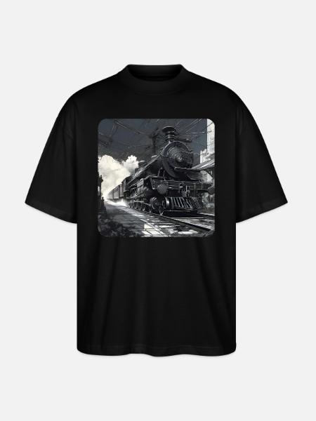 Kult lokomotiv - Stanley/Stella Blaster 2.0 Økologisk Oversized Unisex T-skjorte - svart