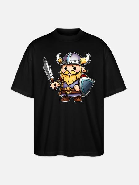 Viking mignon avec épée - T-shirt bio Blaster 2.0 coupe oversize Stanley/Stella Unisexe - noir
