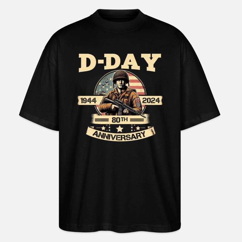 D-DAY 80 th ANNIVERSARY - Stanley/Stella Oversized Unisex Organic T-shirt Blaster 2.0 - black