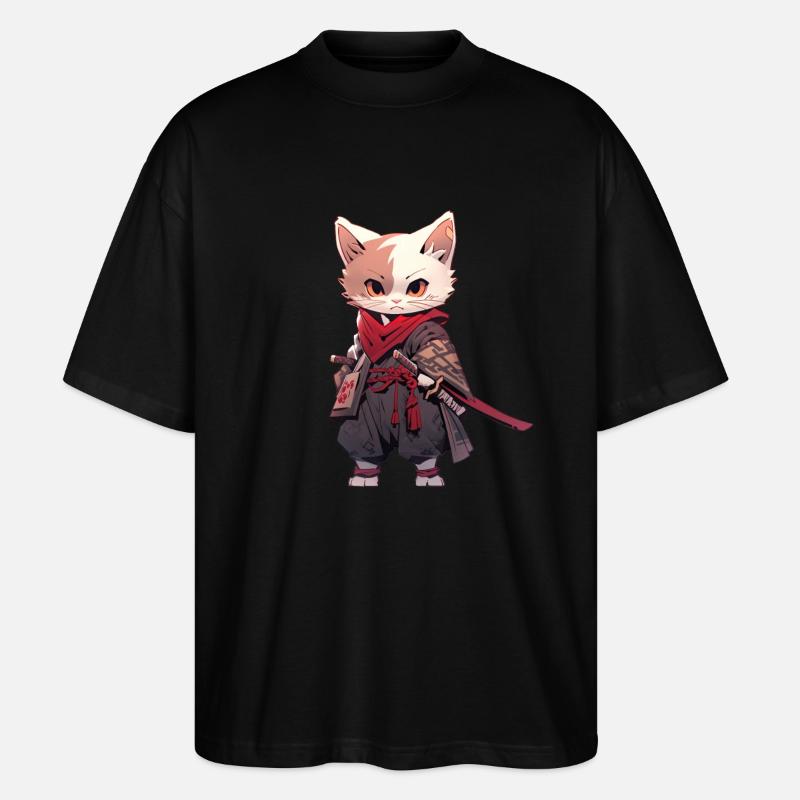 Asia Cat Japanese Samurai Samurai - Stanley/Stella Oversized Unisex Organic T-shirt Blaster 2.0 - black