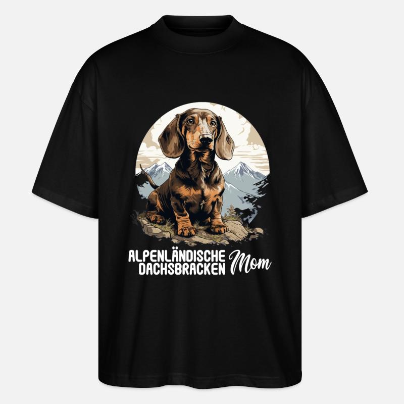 Alpenländische Dachsbracke - Stanley/Stella Oversized Unisex Bio T-Shirt Blaster 2.0 - Schwarz