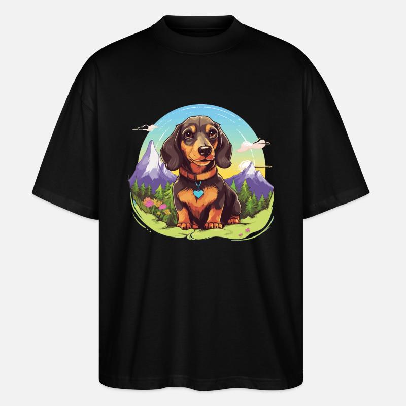 Alpenländische Dachsbracke - Stanley/Stella Oversized Unisex Bio T-Shirt Blaster 2.0 - Schwarz