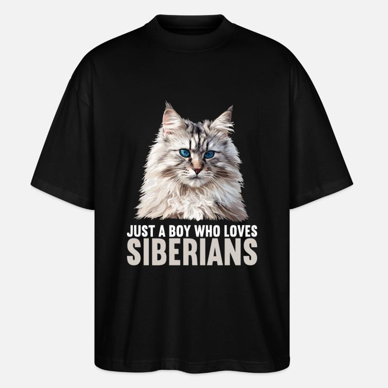 Chat Sibérien Sibirische Katze - T-shirt bio Blaster 2.0 coupe oversize Stanley/Stella Unisexe - noir