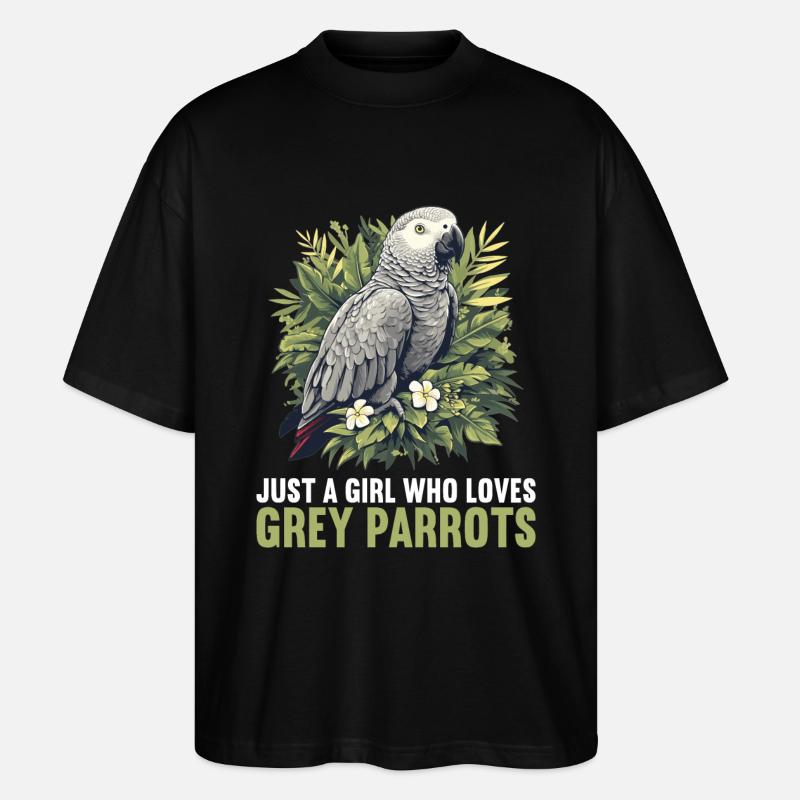 Graupapageien Graupapagei - Stanley/Stella Oversized Unisex Bio T-Shirt Blaster 2.0 - Schwarz