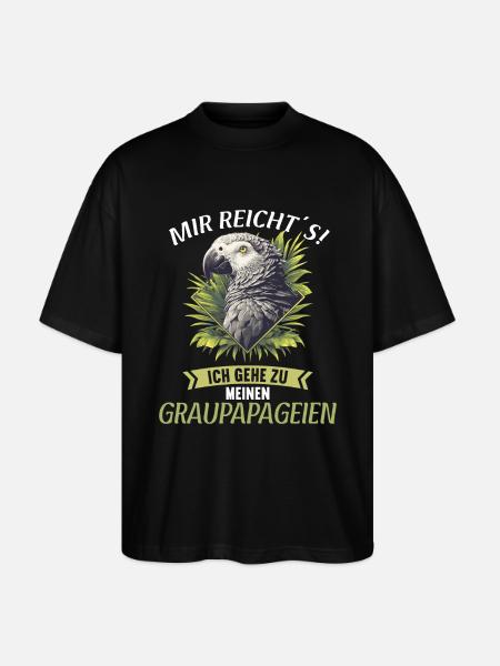 African grey parrots - Stanley/Stella Oversized Unisex Organic T-shirt Blaster 2.0 - black