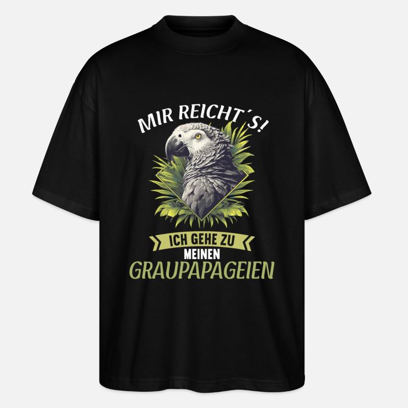Graupapageien Graupapagei - Stanley/Stella Oversized Unisex Bio T-Shirt Blaster 2.0 - Schwarz