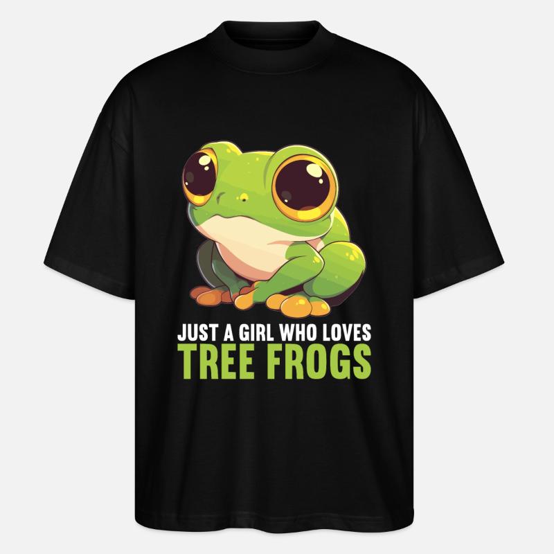 Tree Frog Baumfrösche Baumfrosch - Stanley/Stella Oversized Unisex Bio T-Shirt Blaster 2.0 - Schwarz