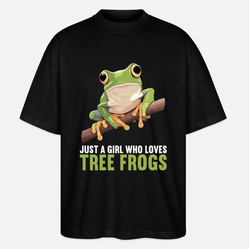 Tree Frog Baumfrösche Baumfrosch - Stanley/Stella Oversized Unisex Bio T-Shirt Blaster 2.0 - Schwarz