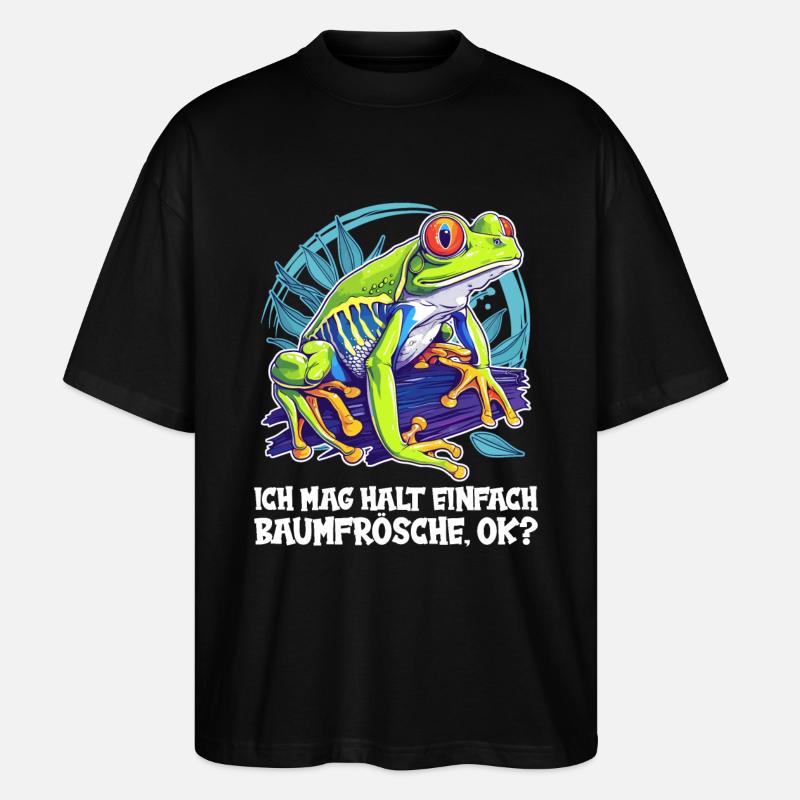 Tree Frog Baumfrösche Baumfrosch - Stanley/Stella Oversized Unisex Organic T-shirt Blaster 2.0 - black