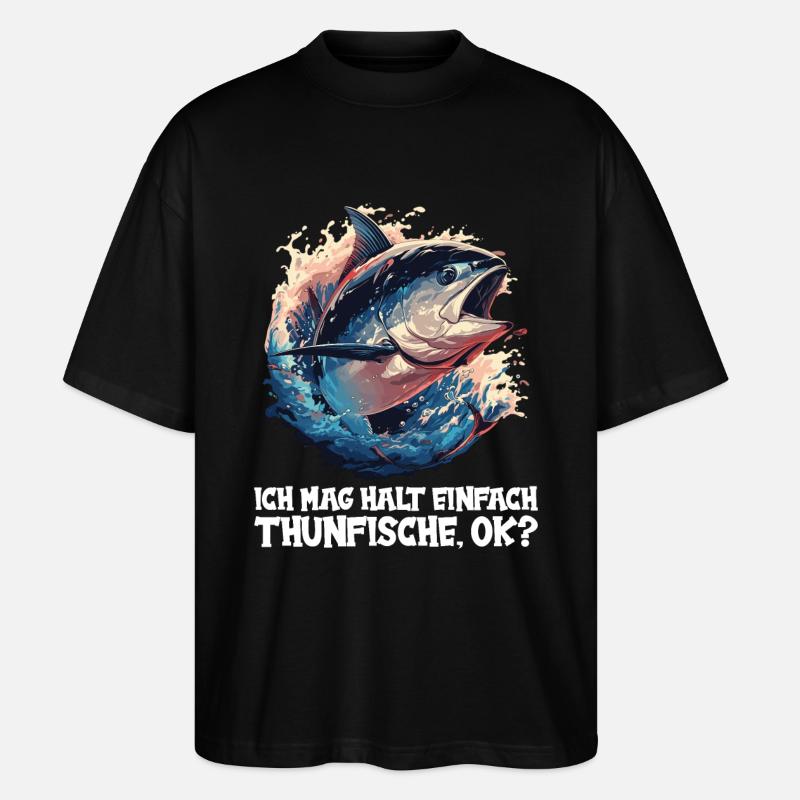 Tuna Thunfische Thunfisch - Stanley/Stella Oversized Unisex Bio T-Shirt Blaster 2.0 - Schwarz