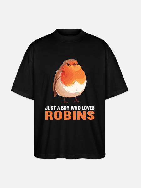 Robin Rotkehlchen - Stanley/Stella Oversized Unisex Bio T-Shirt Blaster 2.0 - Schwarz