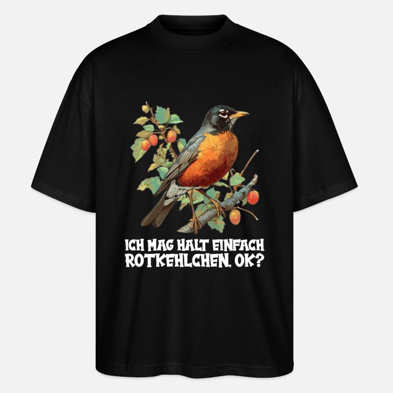 Robin Rotkehlchen - T-shirt bio Blaster 2.0 coupe oversize Stanley/Stella Unisexe - noir