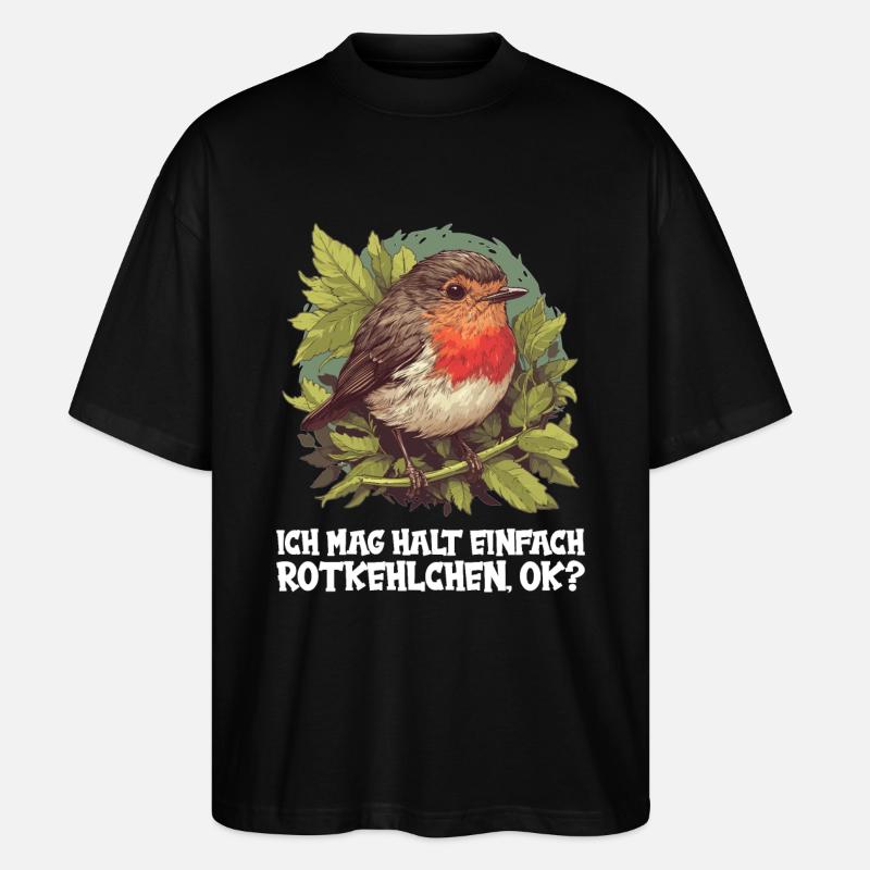 Robin Rotkehlchen - Stanley/Stella Oversized Unisex Organic T-shirt Blaster 2.0 - black