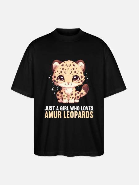 Amur Leopard Amurleoparden Amurleopard - Stanley/Stella Oversized Unisex Organic T-shirt Blaster 2.0 - black