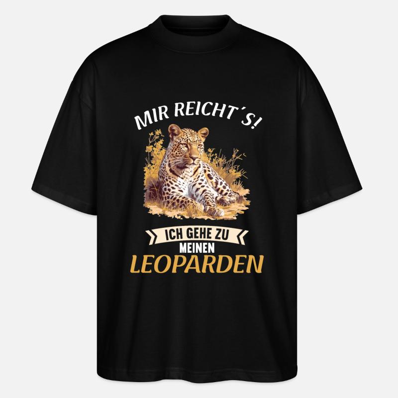 Leoparden Leopard - Stanley/Stella Oversized Unisex Bio T-Shirt Blaster 2.0 - Schwarz