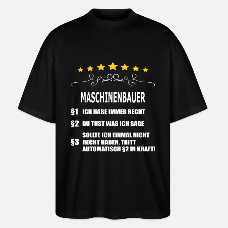 MASCHINENBAUER (2) - Stanley/Stella Oversized Unisex Bio T-Shirt Blaster 2.0 - Schwarz
