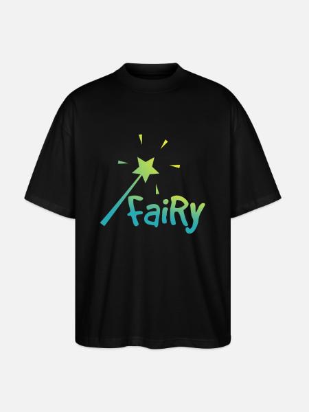 Hada con una varita - hadas con una varita mágica - Camiseta Oversize Ecológica Unisex Stanley/Stella Blaster 2.0 - negro