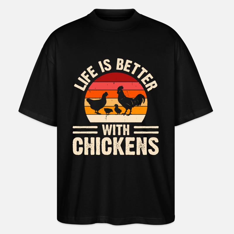 Chickens Chicken - Stanley/Stella Oversized Unisex Organic T-shirt Blaster 2.0 - black
